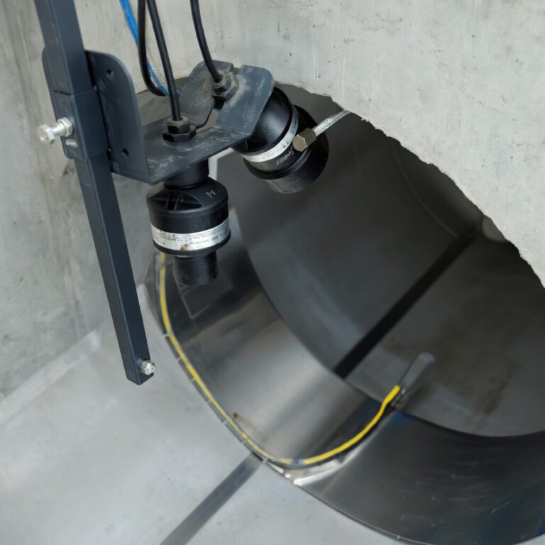 Industrial equipment near circular opening